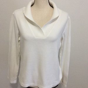 Rafaella White Long Sleeve Knit Top